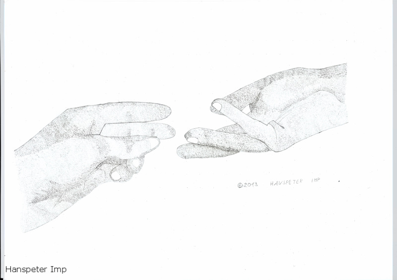 gently touching hands