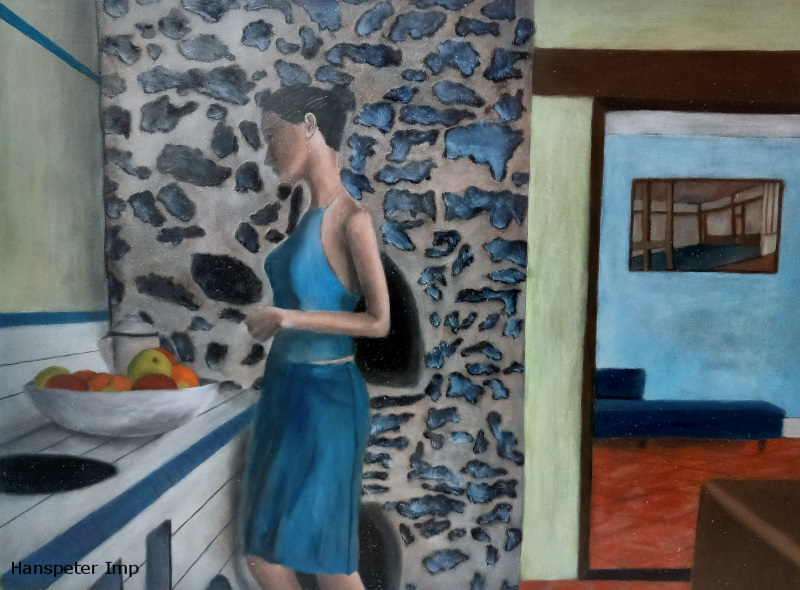 girl kitchen living room