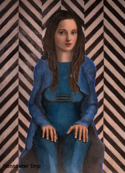portrait beautiful woman blue coat