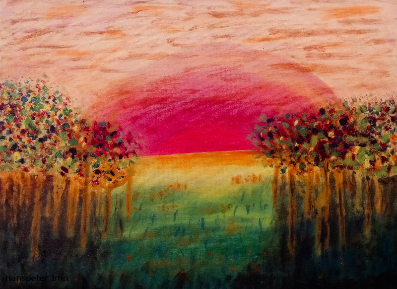 sunset meadow hill