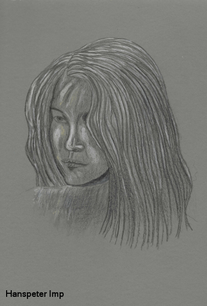 portrait woman in grey