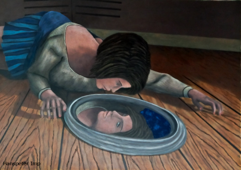 woman lying mirror narcissistic